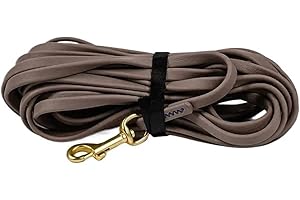 Dog Leash 20ft, 30ft PVC Recall Waterproof Beach Swimming Training Dogs Lead ，Compatible for Pet, Medium and Large(Gray,X-Lar