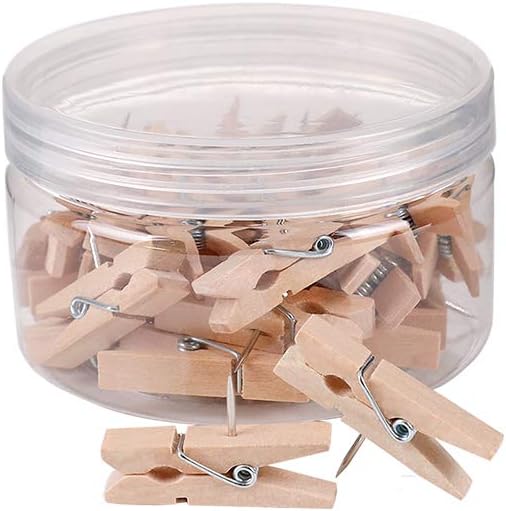 35 Pcs MultiFunction Wooden Clips Cork Board Push Pins