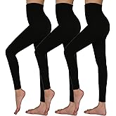 TRIUNION 3 Pack Thermal Fleece Lined Leggings Women High Waisted Tummy Control Winter Warm Yoga Pants for Workout&Running