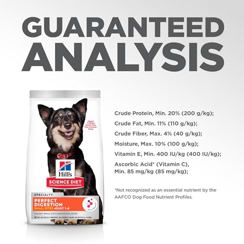HILL’S SCIENCE DIET PERFECT DIGESTION, ADULT 1-6, DIGESTIVE SUPPORT, SMALL KIBBLE, DRY DOG FOOD, CHICKEN, BROWN RICE, & WHOLE OATS, 3.5 LB BAG