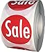 Red Sale Labels for Retail 1 1/2 Inch 500 Adhesive Stickers
