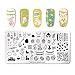 NICOLE DIARY Nail Stamping Plates Rectangle Spring Theme Animal Rabbit Nail Stamp Image Plate 042