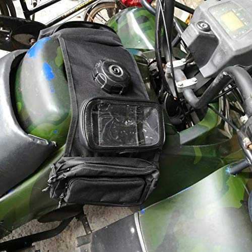 Zqasales ATV UTV Yamaha Kawasaki Scooter Motorcycle Synthetic Leather 2-Strap Saddlebag Tool Bag Heavy-Duty Waterproof Motorcycle Side Saddlebags Saddle Bag Panniers