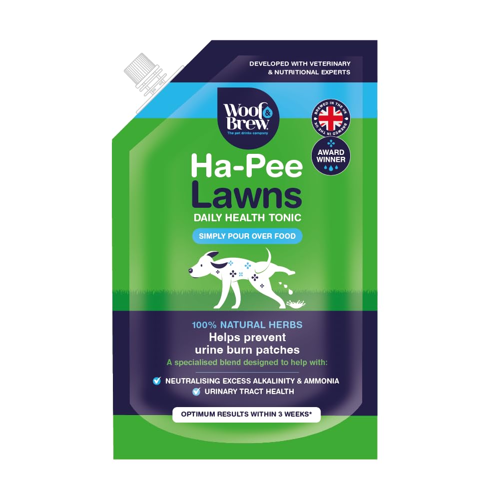 Woof&Brew Ha-Pee Lawns Natural Herbal Supplement for Dogs, Prevents Urine Burn Patches, 100% Natural Herbs, 3 Weeks for Optimum Results (Ha-Pee Lawns)
