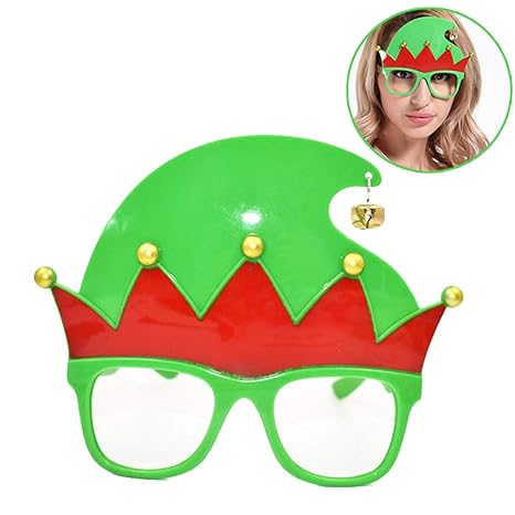 Zoylink Weihnachtsbrillen Rahmen Schöne Hut mit Bell Brillen Rahmen