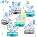 6 PCS Blue Elephant Honeycomb Centerpieces Baby Boy It's A Boy Table Decorations Blue Little Peanut Cutouts for Elephant Theme Baby Shower Birthday Party Supplies