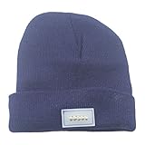 Mens Winter 5 lED Lights Lighted Night Fishing Knitt Beanie Hat Cap Roll-up Brim