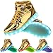 TUTUYU Boys and Grils 11 Colors LED Light Up Shoes High Top Fashion Flashing Sneakers (US6(Big Kid)=EUR39, Gold)