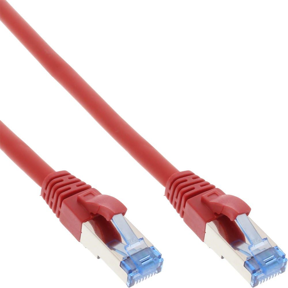 InLine® Patch Cable S/FTP (PiMf), Cat.6A, 500MHz, Halogen-Free, Copper, Red, 15 m