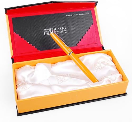 Picasso Vivid Orange Dream Series Fountain Pen with Push in Style Ink Converter