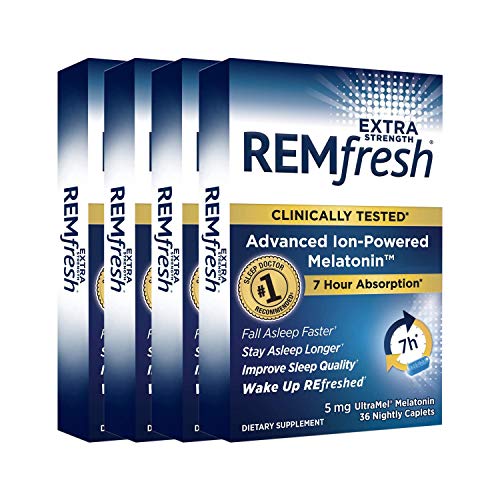 REMfresh Extra Strength 5mg Melatonin DrugFree Sleep Aid Supplement