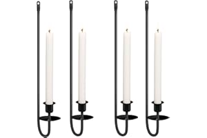ANSHENYA Hanging Metal Wall Candle Sconces Sticks Holder Decor Set of 4 Decorations for Kitchens Porch Living Rooms Entryway Fireplaces Modern Decoration Living Room Dining Fireplace Weddings