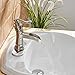 BWE Bathroom Faucet Brushed Nickel Waterfall Single Handle Hole Sink Faucets Bath Vanity Lavatory Vessel Commercial Satin with Water Supply Hose