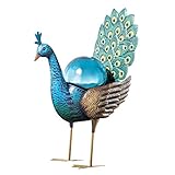 Metal Gazing Peacock Garden Stake