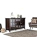 Simpli Home Acadian Solid Wood Wide Storage Cabinet, Tobacco Brown