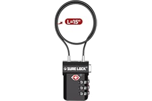 SURE LOCK TSA Approved 3-Digit Combination Luggage Locks – Open Alert Indicator, Re-settable Code with Zinc Alloy Body, Easy-Read Dials for Suitcase, Backpack, Gym Locker & Toolbox (Multiple Colors)