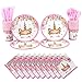 Yoodelife 100 Pack Unicorn Plates and Supplies Serves 20 with Unicorn Plates Cups Napkins Forks Knives for Birthday Baby Shower Party Supplies