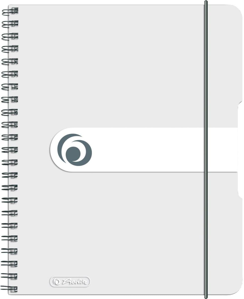 Herlitz to go 11293792 Spiral-Bound Notepad A5 Pack of 2 Wood-Free Paper 80 Pages Transparent