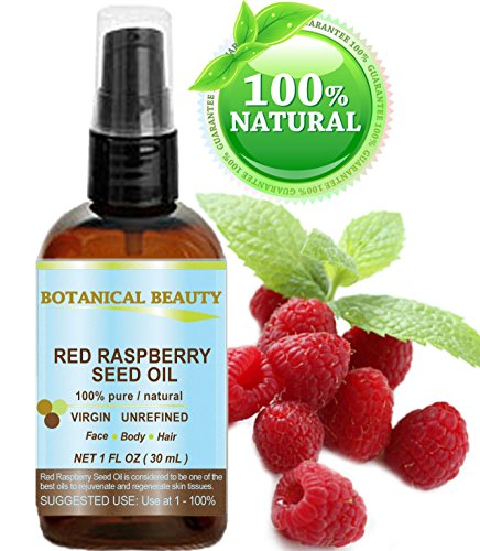 RASPBERRY SEED OIL 100% Pure / Natural / Virgin. Cold Pressed / Undiluted. For Face, Hair and Body. 1 Fl.oz.- 30 ml. by Botanical Beauty