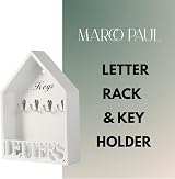 Garden Mile White Wall Key Holder with Letter Rack Home Storage 30cm view 4
