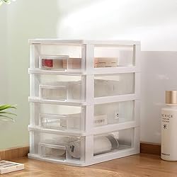 STOBOK Plastic Storage Bins Storage Drawer, 4