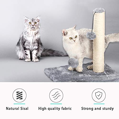 Cat Scratching Post with Natural Sisal Rope and Soft Smooth Plush