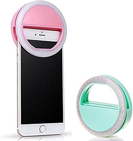 importado lampara aro con luz led para celular con clip y o selfie rosa