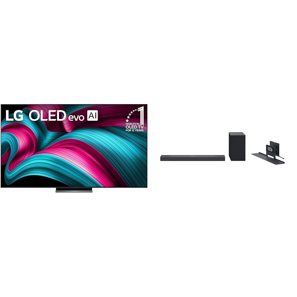 LG 83-Inch Class OLED evo AI 4K C5 Series Smart TV (OLED83C5PUA, 2025) SC9S 3.1.3-Channel Perfect Matching Soundbar (2024 Model) Image