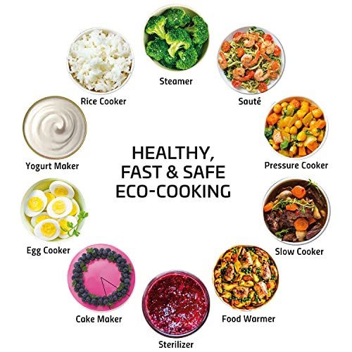 Mueller 6 Quart Pressure Cooker 10 in 1, Cook 2 Dishes at Once