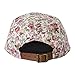 Skyed Apparel 5 Panel Hat Collection with Genuine Leather Strap (Multiple Colors) (White Floral Cap - Dark Olive Suede Brim)