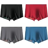 Arjen Kroos Men's Boxer Briefs Breathable Dual Colors Seamless Modal Mens Trunks Underwear with Support Pouch 4 Pack