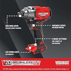 CRAFTSMAN V20 Cordless Impact Wrench, 1/2