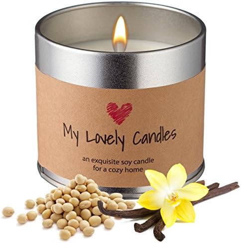 Soy Candle - Vanilla Candle - Scented Candle - Organic Natural Candle - Handmade Candle - Romantic Candle - Tin Candle Holder - Candles for Women, Men, Girls, Birthdays, Holidays, Romantic Occasions