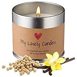 Soy Candle - Vanilla Candle - Scented Candle - Organic Natural Candle - Handmade Candle - Romantic Candle - Tin Candle Holder - Candles for Women, Men, Girls, Birthdays, Holidays, Romantic Occasions