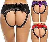 Avidlove Women 3 Packs Hipster Lace Briefs Sexy Panties Open Crotch Underwear set