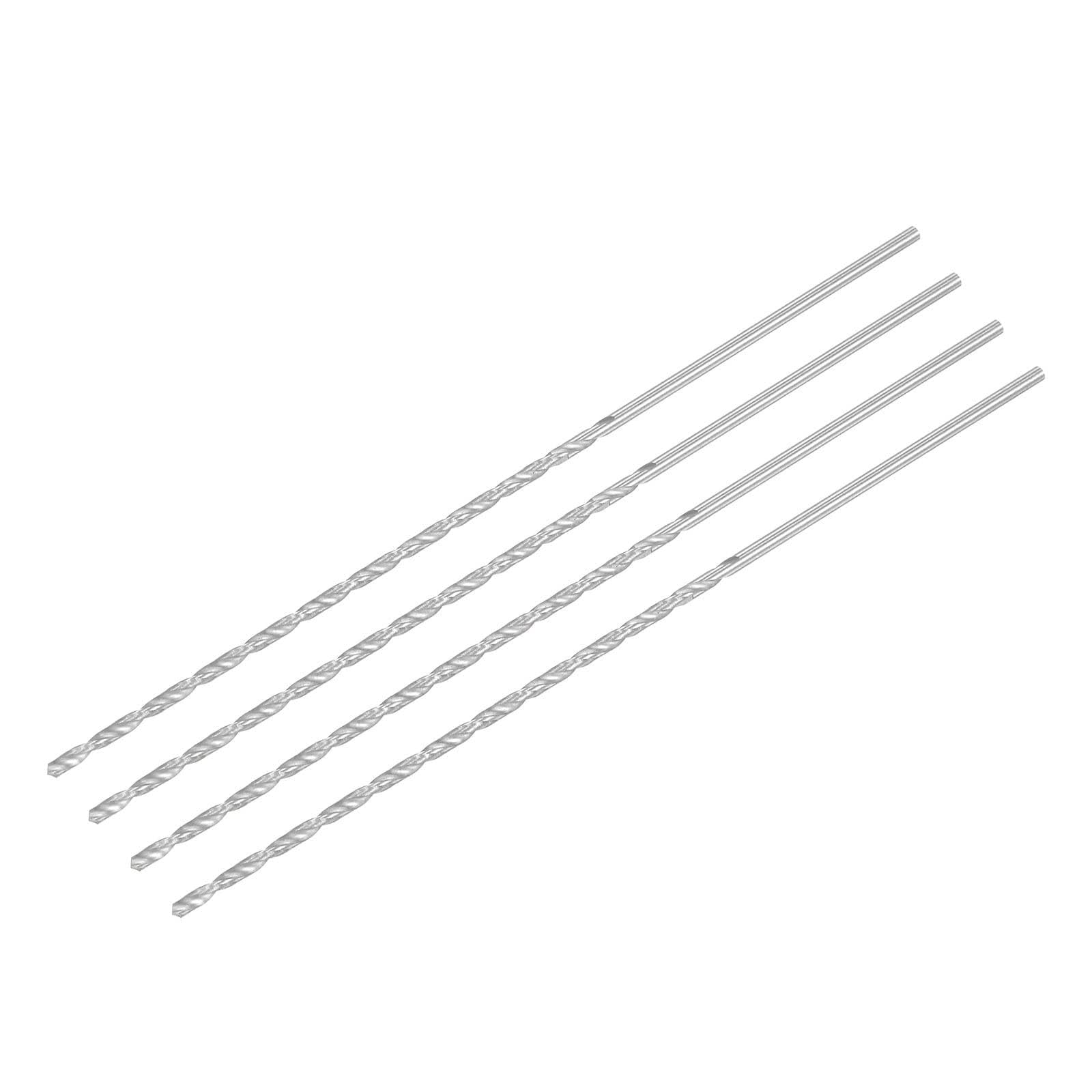 TA-VIGOR 4Pcs 2.5mm Extra Long Twist Drill Bits, 160mm Length High-Speed Steel HSS Straight Shank Spiral Drill Bits for Wood Metal Aluminum Plastic