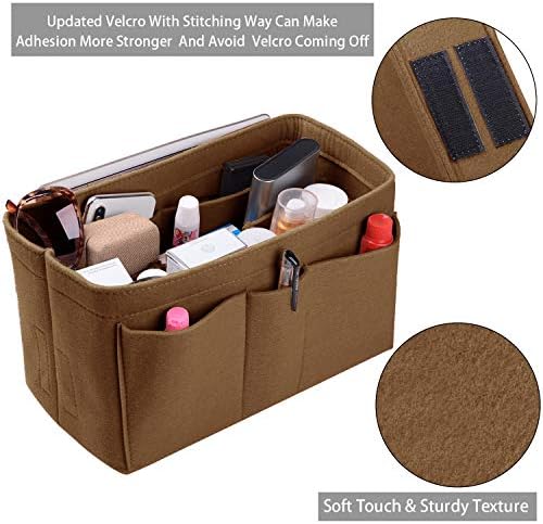 Purse Organizer Insert, Felt(3MM) Fabric Bag Organizer for LV Neverfull, LV Speedy, Purse Handbag Tote Bag, 3 Sizes, 8 Colors