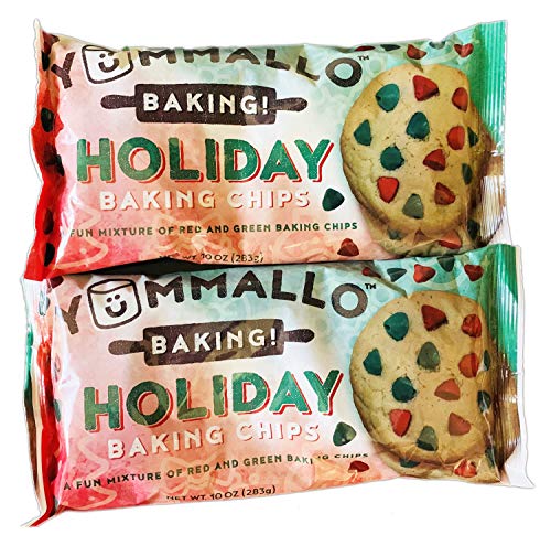 Yummallo Holiday Baking Chips 10 Oz Pack Of 2! Mix Color Of Red And Green Baking Chips! Christmas Baking Supplies! Choose From Holiday, Winter Or Holiday & Winter! (Holiday) - Thumbnail 2