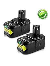 Batería de repuesto para Ryobi P104, P105, P102, P103, P107, P109, P108, P100, ion de litio, 18 V, 4000 mAh (2 unidades)