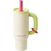 CHAKO LAB BaWang Insulated Stainless Steel Tumbler | Tumbler with Handle and Straw 33oz | Cup Holder Friendly for Travel | Leakproof Water Bottle | BPA-Free | Cerratic liner| green