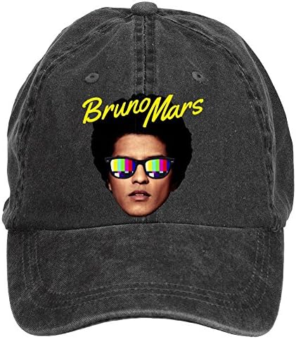 Bruno Mars Head Adjustable Designed Unisex Baseball Caps by Fashio shir Black One Size