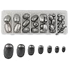 Shaddock-Fishing-42pcsbox-Assorted-Size-Egg-Fishing-Sinker-Weights-Kit-Saltwater-Fishing-Weights-Total-186OZ-in-A-Handy-Box