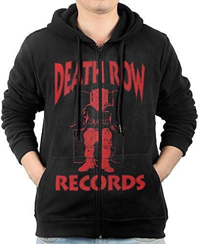 Death Row Records Bad Boy Records Men Zip Front Hooded Sweatshirt Kangaroo Pocket