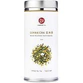 Senbird Premium Genmaicha With Matcha - Japanese Brown Rice Green Tea With Matcha - From Kyoto, Japan - Loose Leaf Tea In Airtight Tea Tin (3.5oz/100g)