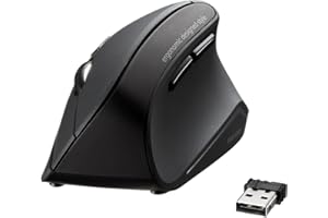 SANWA SUPPLY SANWA 2.4G Wireless Ergonomic Mouse, Optical Vertical Computer Mice, Silent Noiseless Click, (800/1200/1600 Adjustable DPI, 6 Buttons) Compatible with MacBook, Laptop, Windows, Mac OS, Android