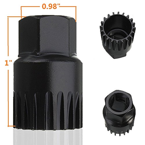Gimiton Bike Bicycle Crank Extractor Bottom Bracket Remover Spanner Repair Tools Kit Professional Bicycle Repair Tool Kit (3pcs/black)