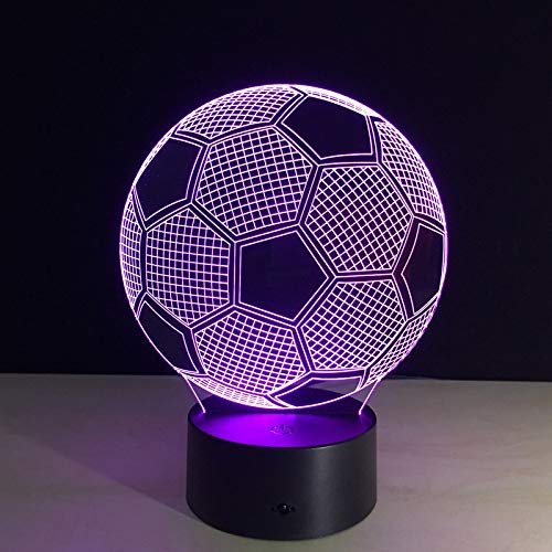 Ticent Soccer Night Light for Boys, Football 3D Illusion Lamps for Kids