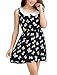 Allegra K Women's Doll Collar Bowtie Pattern Mini Tank Dress XL Pink Dark Blue