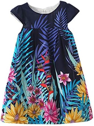 Carolui Children Kids Girls Sundress Sleeveless Dance Party Floral Print Princess Cozy Dress Clothes