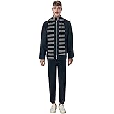 Buyoem Gru Costume Black Gray Striped Scarf Accessories Set Halloween Gru Cosplay Costume for Adult Men